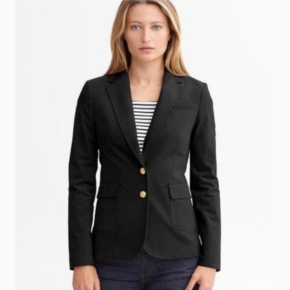 Banana Republic Black Wool Jacket Blazer Size 8